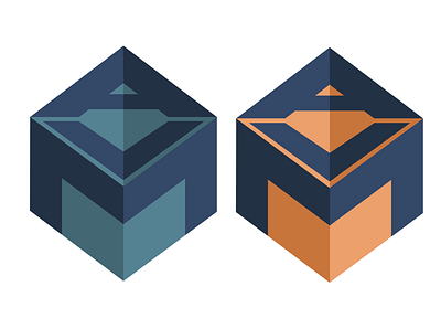 AVM Concept Logo branding color cube design geometric graphic design impossible shape logo minimal pallette