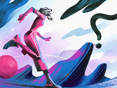 Low Gravity another world cosmos escape illustration runner running sci fi space