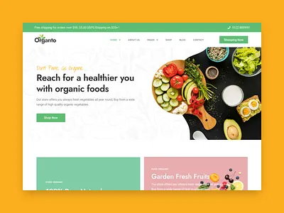Organto - Organic Food Landing Page Template design elementor landing page organic organic elementor organic food design organic landing page web design website