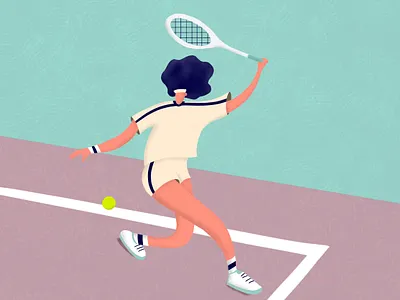 Tennis in the 80s design flat flat desing flat illustration graphic design illustration procreate