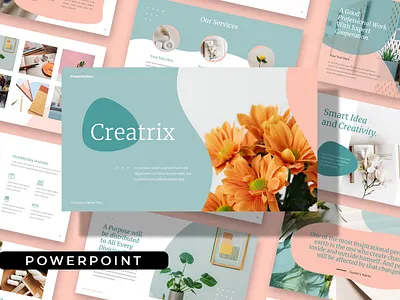 CREATRIX - Clean Creative Powerpoint Template clean colorful company corporate design google slides modern multipurpose multipurpose template photography pitch deck portfolio powerpoint presentation studio template unique web design web development website