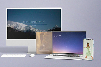 Multi Device Responsive Mockups abstract clean computer design device display laptop mac macbook mockup monitor multi multi device phone phone mockup realistic responsive simple smartphone tablet