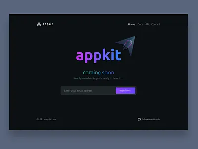 Appkit Coming Soon page app appkit appkitjs branding coming soon cursor design homepage logo ui web webpage