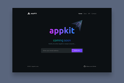 Appkit Coming Soon page app appkit appkitjs branding coming soon cursor design homepage logo ui web webpage