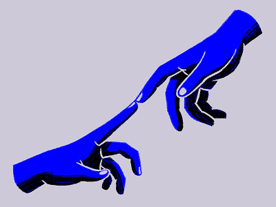 Connect blue hand illustration