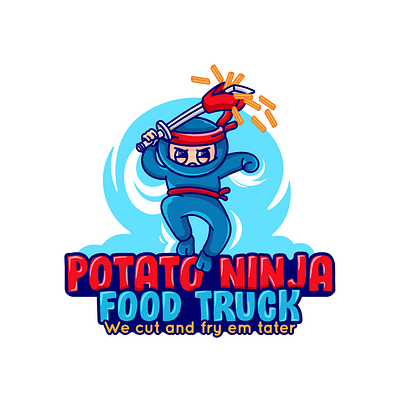 Potato Ninja blue character design design graphic design illustration logo logo design ninja ninja design ninja logo potato potato design potato logo red samurai samurai design samurai logo vector