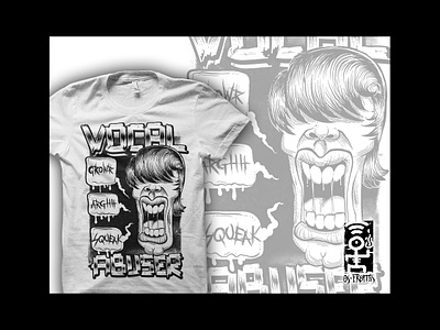 Vocal Abuser - t-shirt illustration apparel awesome band caricature cool illustration mascot music singer t shirt urban vocal
