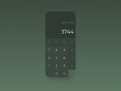 Calculy app calculator dark darkmode design figma green illustration minimal numbers ui ux