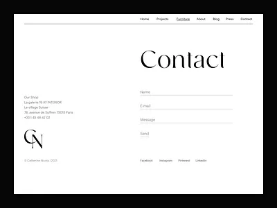 Catherine Nicola - Website branding clean contact contact page design form simple typography ui user interface webdesign