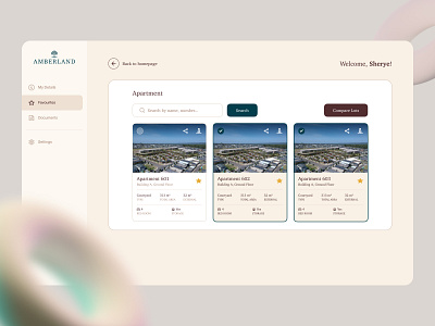 Favourite Apartments admin apartment card control dashboard design home interface real estate ui ux