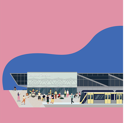 Train Station, Auckland branding design illustration socialmedia vector