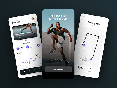 Runner - Running app app application branding clean creative design graphic design jogging jogging app minimalist mobile mobile apps popular run running running app running apps simple ui