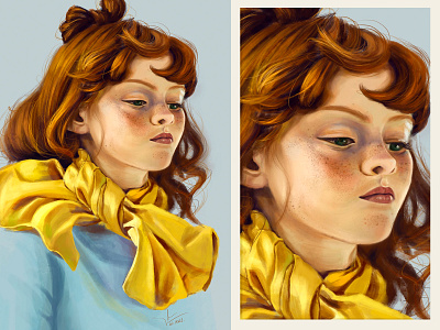 So Sleepy! art digital art digital painting girl illustration ipad pro portrait procreate