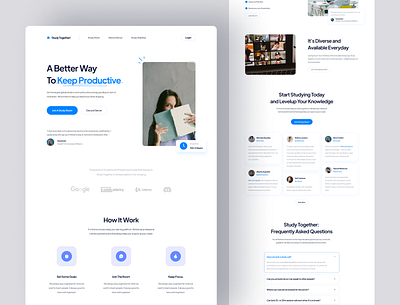 Study Together! · Community Landing Page class clean college community courses design education homepage landing page learning minimal online learning school student study ui ux web design website website design