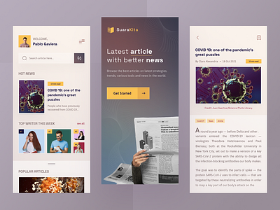 News and Article Apps app article book clean covid dark design document ios mobile news read save search ui ux writer