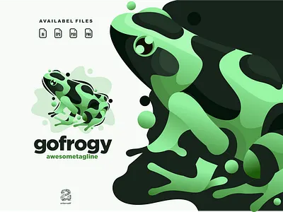 Gofrogy animation branding cartoon design flat frog illustration logo typography ui ux vector