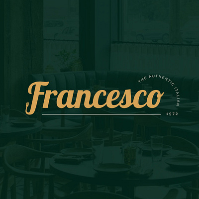 Francesco Restaurant brand design brand identity brand logo brand mark branding branding identity elegant logo gold logo graphic design green logo italian restaurant logo logo concept logo design pasta logo restaurant logo stationery logo