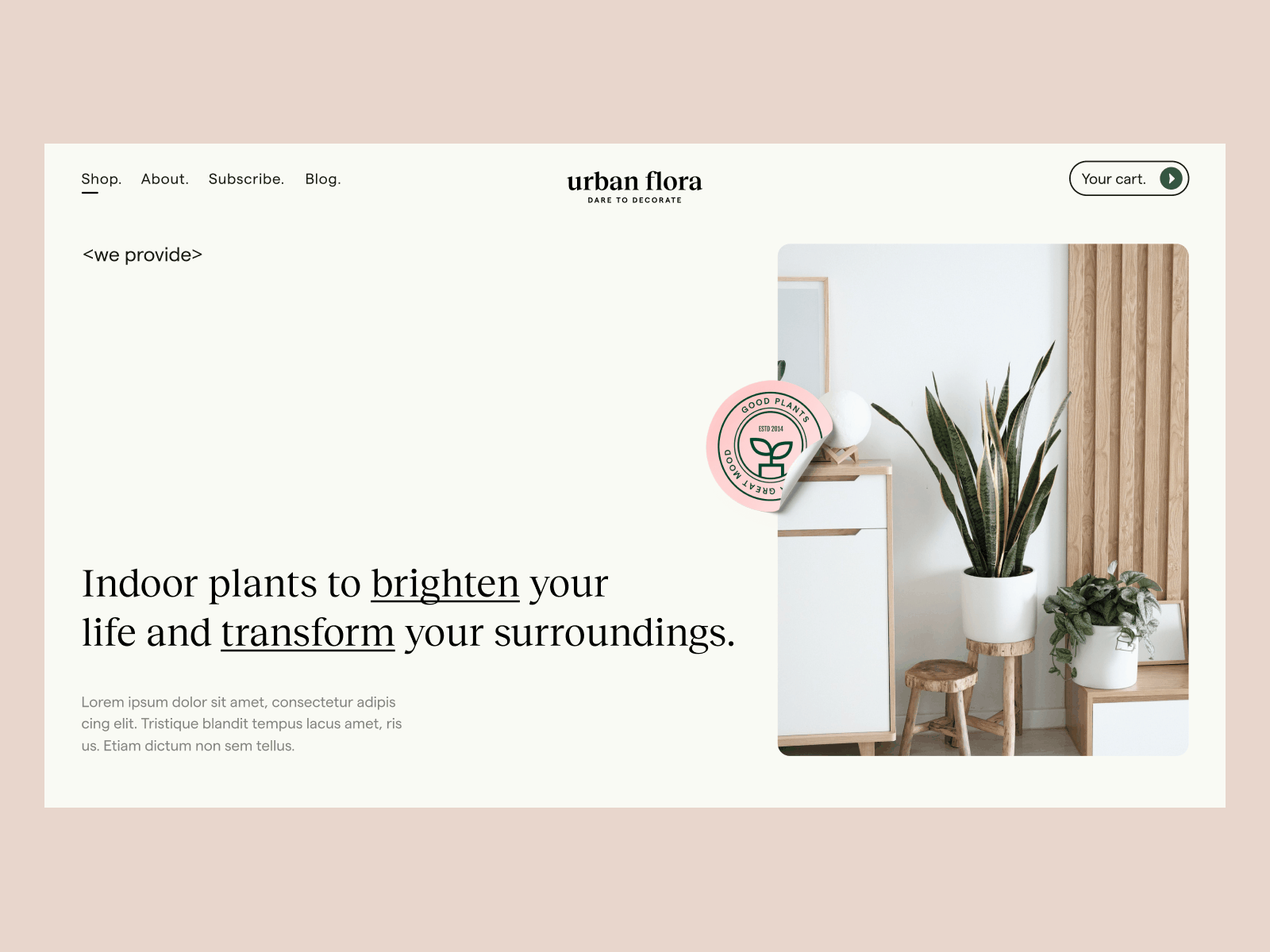 Indoor Plants - Exploration business concept ecommerce green layout natural plant plants slides theme ui web website