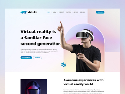 Virtulx - Virtual Reality Website augmentedreality gaming landing page mixedreality oculus oculusquest technology trendy design ui design ux design virtual website virtualreality virtualrealitygames virtualrealityworld virtualworld vr vrart web web design