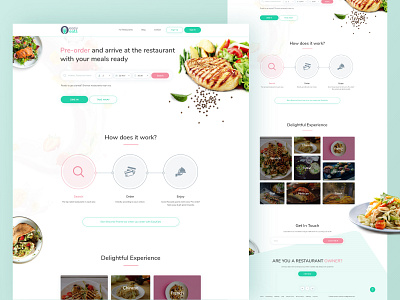 Easy Eats Website clean design creative food design food landing page food website landing page ui ux design web design website design