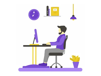 WFH Illustration app design graphic design illustration ui ux vector