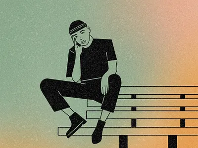 Bench Poses and Texture bench character character illustration flat illustration gradient illustration inktober procreate texture