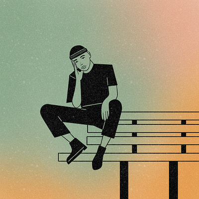 Bench Poses and Texture bench character character illustration flat illustration gradient illustration inktober procreate texture