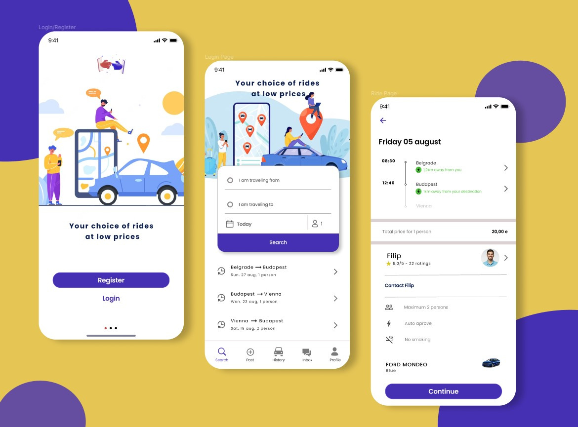 Hitchhiker App by Milan Dragovic on Dribbble