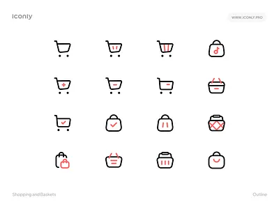 Iconly Pro | Shopping and Baskets 🛍 🛒 basket bundle design flaticon icon icondesign iconly iconography iconpack icons iconset illustration pack pro shop shopping ui ux