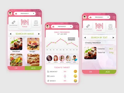 Pregnancy Diet Mobile Application - UX/UI Design app branding design graphic design icon illustration logo typography ui ux vector website