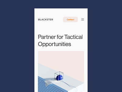 Mobile Website — Blackster 2021 3d acumin animation blue canvas capital carousel corporate early stage figma footer investment mobile neue haas grotesk orange scroll slider turnaround ui vindar