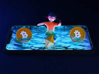 Crypto Pool 3d blender design ills illustration