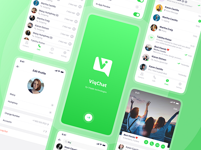 Messenger App app branding cards chat chat app chatting clean direct messaging ios app logo message messaging app messenger minimal network profile social media ui ui kit ux