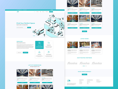 Depot Warehouse Rental Portal Landing page UI Design adobe photoshop adobexd animation app branding design figma graphic design home page icon illustration logo motion graphics new typography ui ux vector website xd ui kit