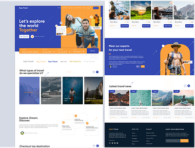 travel agency landing page app branding design icon illustration landing page logo travel travel agency travel agency landing page typography ui ux vector