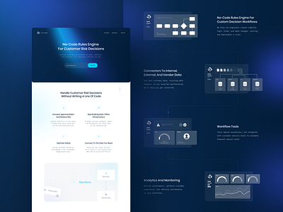 Modern Logic blue clean design fintech gradient illustration landing page no code ui ux visual web website