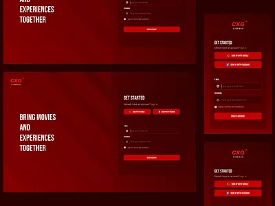 Responsive Website Sign Up Page branding cinema design responsive sign up ui ux website
