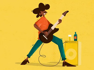 Guitar player band character digital art digital painting graphic design guitar illustration instrument music rock vector