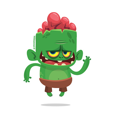 Zombeeque - cartoon cute zombie character design mascot brains cartoon character creepy dead design halloween mascot monster scarecrow walking zombie