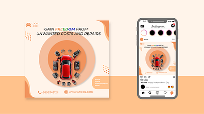 Social media post for automobile service center adobexd automobile branding design designer everydayui graphic design icon illustration illustrator independenceday logo socialmediapost ui uiux ux uxdesigner vector