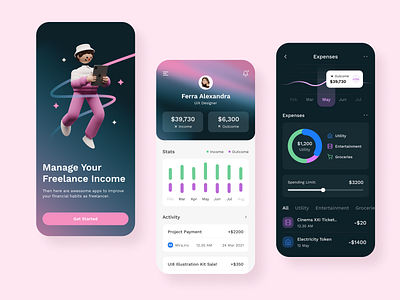 Financial Management App app chart finance fireart fireart studio ios management mobile ui ux