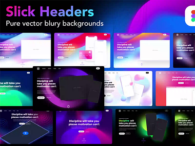 Slick Headers background blurm glass blurry glassmophism gradient gradient blur header hero landing page mockup saas trendy website