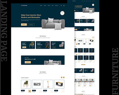 Furniture E Commerce Landing Page e commerse landing page e commerse layout e commerse web design e commerse website ecommerce furniture furniture design furniture landing page furniture ui furniture web design landing landing page ui ux web design web inspiration web layout web ui