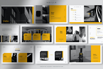 Vaille - Professional Creative Agency Presentation agency clean colorful company corporate google slides keynote modern multipurpose multipurpose template photography pitch deck portfolio powerpoint studio template unique web design web development website