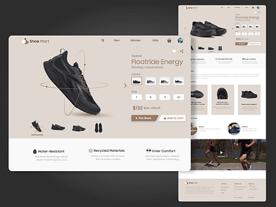 Shoe Store-Website interface adobe photoshop adobe xd branding design illustration logo typography ui user interface ux