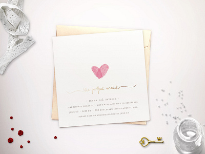 Fingerprint Heart - Engagement Party Invites classic design elegant engagement foil foilprint goldfoil graphic design illustration invitations minimal minted savethedate vector wedding