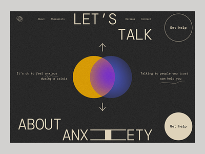 ~ anxiety awareness website ~ abstract anxiety dark ui darkmode mental health mental health awareness mentalhealth minimalism self care therapy ui ui design visual design web design website design wellness