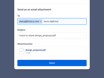 Share Modal ✉️ clean ui design desktop fintory inputs interface modal share share modal tags ui ux