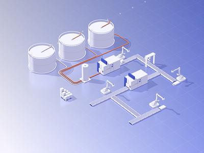 Comau IoT Platform 3d ciema4d comau isometric models motion graphics