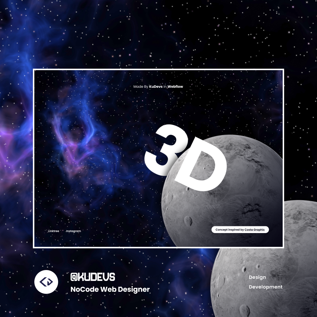 Example of 3D Moon Webflow Concept